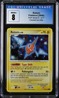 CGC NM/MINT 8 Rotom 5/17 Cracked Ice Holo POP Series 9 Pokemon Card - Image 1