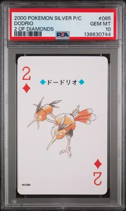 2000 POKEMON SILVER VERSION PLAYING CARDS 2 OF DIAMONDS #085 DODRIO PSA 10 - Image 1