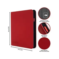 480 Side Loading Pocket Strap Zip Binders 12Pocket Trading Card Album Folder Red - Image 2