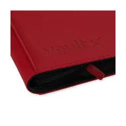 480 Side Loading Pocket Strap Zip Binders 12Pocket Trading Card Album Folder Red - Image 5
