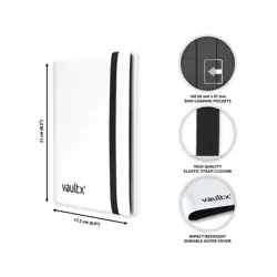 160 Side Loading Pocket Strap Binders 4 Pocket Trading Card Album Folder White - Image 3