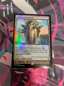 MTG - HALLOWED FOUNTAIN - ZENDIKAR EXPEDITIONS - FOIL - MYTHIC - LP - Image 1
