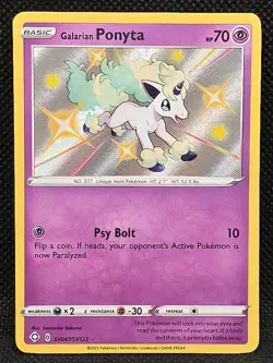 Galarian Ponyta SV047/SV122 Shining Fates: Shiny Vault Holo 2021 Pokemon - Image 1