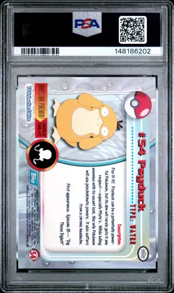 PSA 9 - Psyduck 54 - 1999 Topps Pokemon Tv - Image 2