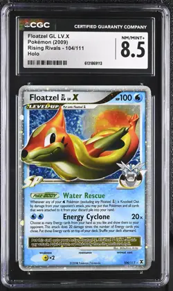 CGC 8.5 NM/MINT+ Floatzel Gl LV.X 104/111 Rising Rivals Holo Pokemon Card - Image 1