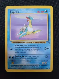Pokemon Fossil Red Logo 3rd Print 1999 2000 Lapras 25/62 - Image 1