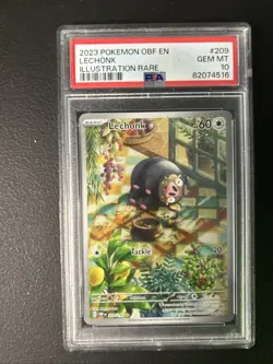 2023 Pokemon OBF en Lechonk Illustration Rare #209 PSA 10 Gem Mint - Image 1