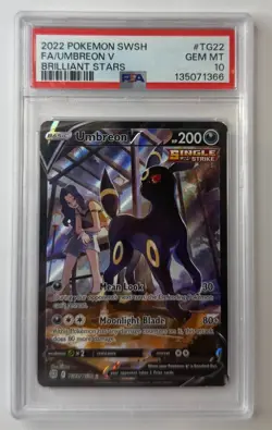 2022 Pokemon SWSH Brilliant Stars Umbreon V Trainer Gallery #TG22/TG30 PSA 10 - Image 1
