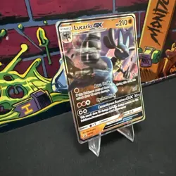 Pokemon Lucario GX Sun & Moon Black Star Promo SM100 LP Rare - Image 2