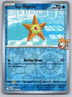 MISTY'S STARYU 046/182 REVERSE HOLO C POKEMON DESTINED RIVALS NM/M - Image 1