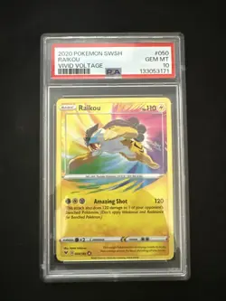 Pokemon Raikou 50/185 - Vivid Voltage Shiny Amazing Rare - PSA 10 GEM MINT - Image 1