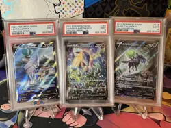Alt Art Rider Trio - Ice/Shadow Calyrex V & Rapidash V Pokemon Unicorn PSA 9 - Image 1