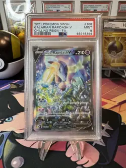 Alt Art Rider Trio - Ice/Shadow Calyrex V & Rapidash V Pokemon Unicorn PSA 9 - Image 2