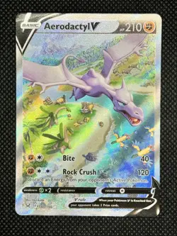 POKEMON AERODACTYL V ALT ART 180/196 SWSH LOST ORIGIN HOLO NM - Image 1