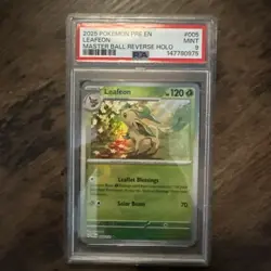 Pokemon TCG Leafeon Reverse Holo Prismatic Evolutions 005/131 Mint PSA 9 - Image 1