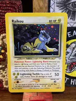 Pokemon TCG Neo Revelation Unlimited Raikou 13/64 Holo Rare - NM - Image 1
