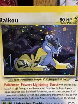 Pokemon TCG Neo Revelation Unlimited Raikou 13/64 Holo Rare - NM - Image 2