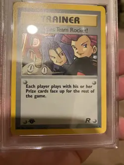 2000 Pokemon Rocket 1st Edition Here Comes Team Rocket 1st Edition #15 PSA 10 - Image 3