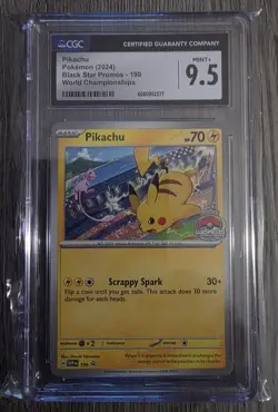 Pokemon TCG 2024 Pikachu Black Star Promo #190 CGC 9.5 Mint+ - Image 1