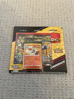 Pokemon Crown Zenith Cinderace Pin Collection Brand New & Sealed Blister Pack - Image 1
