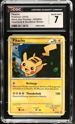 Pokemon GRADED 2010 Pikachu HGSS03 BSP 7 CGC ENGLISH - Image 1