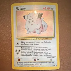 Pokemon Clefairy Base Set Holo Rare 5/102 40 HP Wizards English 1999 - Image 1