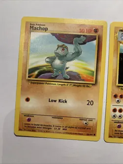 Machop 52/102 & Machoke 34/102 Base Set Pokemon TGC 1999 (B) - Image 2