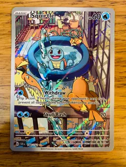 NM! Squirtle (148/142) Stellar Crown Illustration Rare Pokemon Card! FAST P&P! - Image 1
