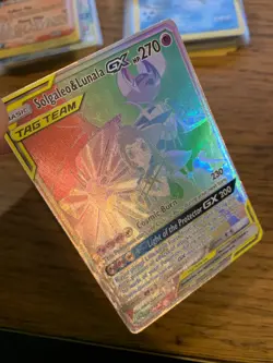 Solgaleo & Lunala GX (254/236) Cosmic Eclipse Secret Rare Rainbow Pokemon Card! - Image 3