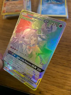 Solgaleo & Lunala GX (254/236) Cosmic Eclipse Secret Rare Rainbow Pokemon Card! - Image 4