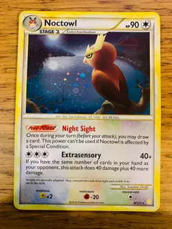 LP! Noctowl (8/123) HeartGold SoulSilver Holo Rare Pokemon Card! FAST P&P! - Image 1