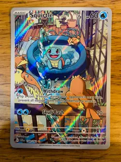 NEAR MINT! Squirtle (148/142) Stellar Crown Illustration Rare Pokemon Card! - Image 1