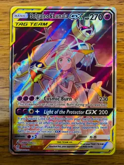 LP! Solgaleo & Lunala GX (216/236) Cosmic Eclipse Alt Art Full Art Pokemon Card! - Image 1
