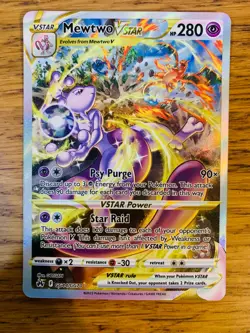 NM! Mewtwo VStar GG44/GG70 Crown Zenith Galarian Gallery Pokemon Card! FAST P&P! - Image 1