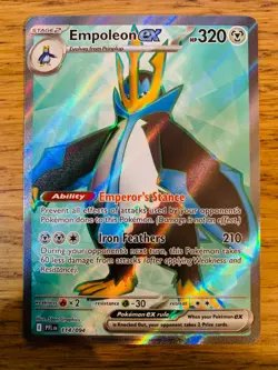 NM! Empoleon Ex (117/094) Phantasmal Flames Full Art Ultra Rare Pokemon Card! - Image 1