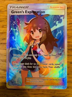 NM! Green's Exploration (209/214) Unbroken Bonds Tag Team Alt Art Pokemon Card! - Image 1