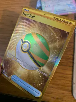 NM! Nest Ball (255/198) Scarlet & Violet Base Set Hyper Rare Gold Pokemon Card! - Image 4
