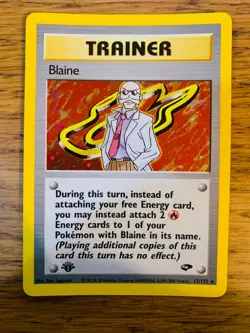 1st Edition Blaine Trainer (17/132) Holo Gym Challenge Pokemon Card! FREE P&P! - Image 1