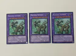 Yugioh - Naturia Exterio x 3 - Secret Rare NM - Free Holo Card - Image 1