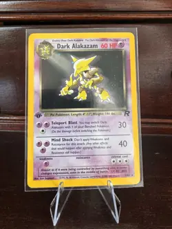 Pokemon TCG Dark Alakazam Holo Rare Card 1/82 1st edition LP - Image 1