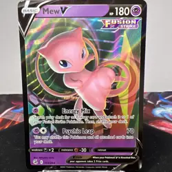 Pokemon TCG Fusion Strike Mew V Card 113/264 LP - Image 1