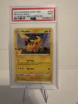 Celebrations Pikachu SWSH039 General Mills Black Star Promo Cards Holo PSA 9 - Image 1