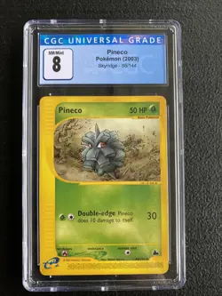 Pineco - 86/144 - CGC 8 NM Mint - Common NON Holo (Skyridge) Pokemon Cool Card! - Image 1