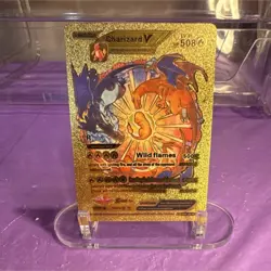 Pokemon Charizard V Gold Foil Full Art Card 508 Evolutions 508 HP Fire Type - Image 1