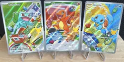 Pokemon Bulbasaur Charmander Squirtle Holo 3-Card Lot English First Partner - Image 1