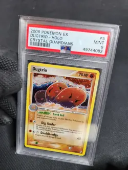 2006 Pokemon EX Crystal Guardians Dugtrio Holo #5 PSA 9 MINT Graded Pokemon Card - Image 1