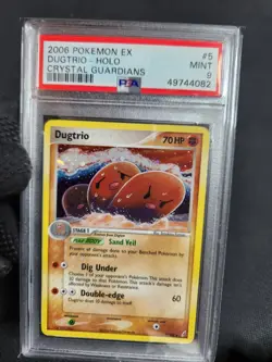 2006 Pokemon EX Crystal Guardians Dugtrio Holo #5 PSA 9 MINT Graded Pokemon Card - Image 2