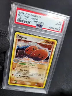 2006 Pokemon EX Crystal Guardians Dugtrio Holo #5 PSA 9 MINT Graded Pokemon Card - Image 3