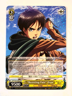 Attack on Titan Weiss Schwarz Trading Card "Resisting Fate" Eren AOT/S35-E003 RR - Image 1