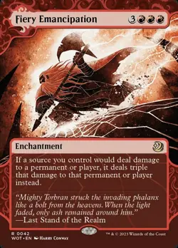 MTG Fiery Emancipation, NM-Mint, English Wilds of Eldraine: Enchanting Tales - Image 1